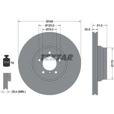Bremsscheibe Bmw S. 7 (E65, E66, E67) 3.0/4.0D/4.5 11/01-08/08 PRO+ 92122905 Bremsscheibe Bmw S. 7 (E65, E66, E67) 3.0/4.0D/4.5 11/01-08/08 PRO+ 92122905