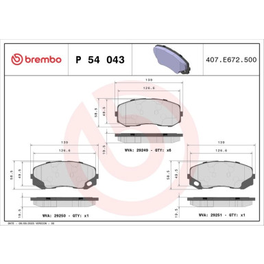 BREMBO Bremsklötze P 54 043 BREMBO Bremsklötze P 54 043
