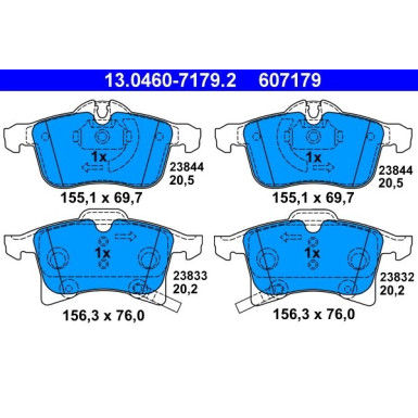 Bremsbelagsatz Opel P. Adam/Astra/Combo/Corsa/Meriva/Zafira 04 13.0460-7179.2