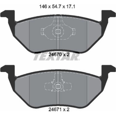 Bremsbelagsatz Ford T. Maveric 01-/Mazda Tribute 2467001 Bremsbelagsatz Ford T. Maveric 01-/Mazda Tribute 2467001