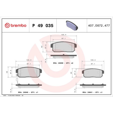 BREMBO Bremsklötze HA P 49 035 BREMBO Bremsklötze HA P 49 035