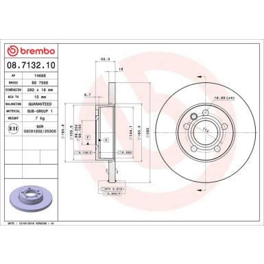 17 481 003 Bremsscheibe VA 08.7132.10 17 481 003 Bremsscheibe VA 08.7132.10