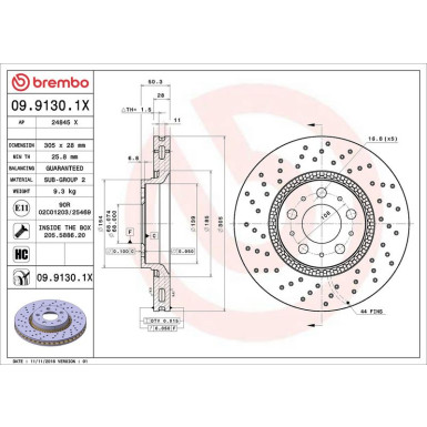 Bremsscheibe VA Xtra 09.9130.1X Bremsscheibe VA Xtra 09.9130.1X