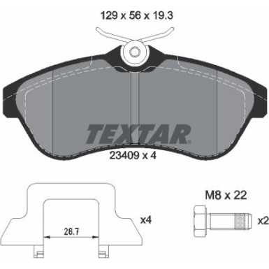 Bremsbelagsatz Citroen P. C3/C2 1.4/1.6 2340902 Bremsbelagsatz Citroen P. C3/C2 1.4/1.6 2340902