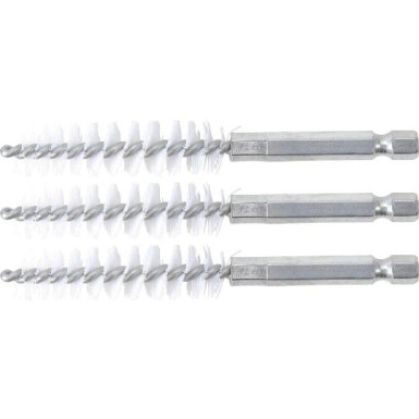 BGS Nylonbürste 13 mm Antrieb Außensechskant 6,3 mm (1/4 ) 3-tlg 3078-13-N