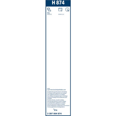 Bosch Wischerblatt H874 3397004874 Bosch Wischerblatt H874 3397004874
