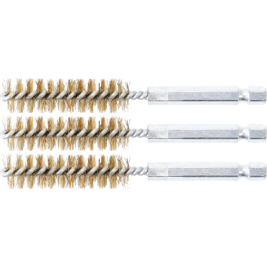 BGS Messingbürste 13 mm Antrieb Außensechskant 6,3 mm (1/4 ) 3-tlg 3078-13-M