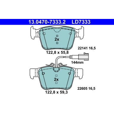 Bremsbelagsatz, Scheibenbremse ATE Ceramic 13.0470-7333.2 Bremsbelagsatz, Scheibenbremse ATE Ceramic 13.0470-7333.2