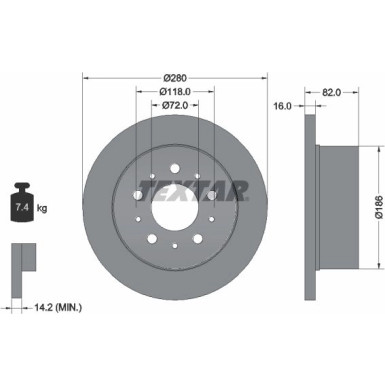 Bremsscheibe Fiat T.Ducato 06- 1100-1500-1700Kg PRO 92157403 Bremsscheibe Fiat T.Ducato 06- 1100-1500-1700Kg PRO 92157403