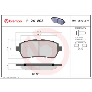 BREMBO Bremsklötze VA P 24 203