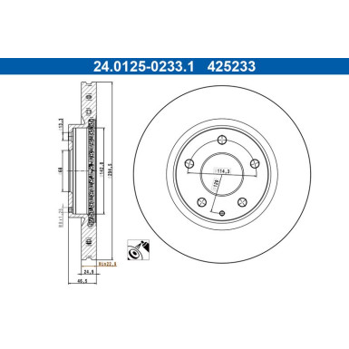 ATE Bremsscheibe 24.0125-0233.1