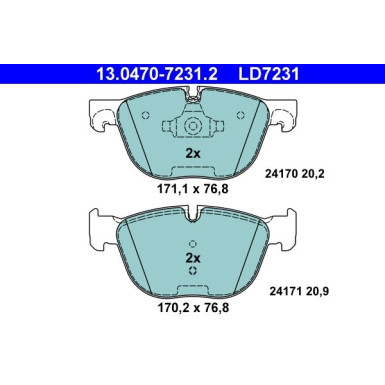 Bremsbelagsatz Bmw S. E70/E71 X5/X6 08- Keramik 13.0470-7231.2 Bremsbelagsatz Bmw S. E70/E71 X5/X6 08- Keramik 13.0470-7231.2