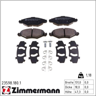 ZIMMERMANN Bremsbeläge 23598.180.1 ZIMMERMANN Bremsbeläge 23598.180.1