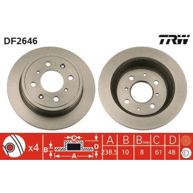 Bremsscheibe Honda T. Concerto DF2646 Bremsscheibe Honda T. Concerto DF2646