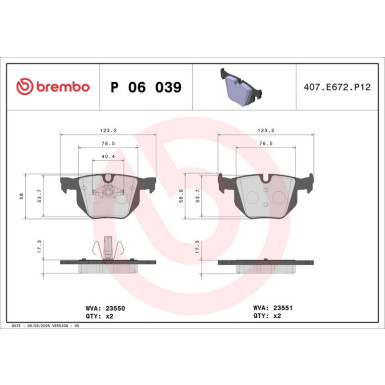 BREMBO Bremsklötze HA P 06 039 BREMBO Bremsklötze HA P 06 039