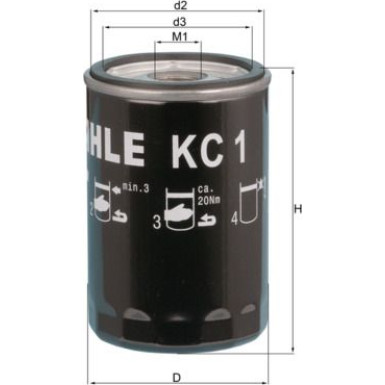 MAHLE Kraftstofffilter KC 1