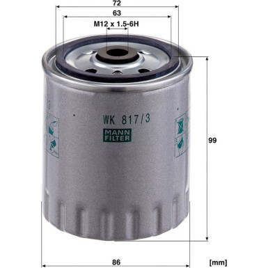 Mann & Hummel Kraftstofffilter PKW MERCEDES WK 817/3 X
