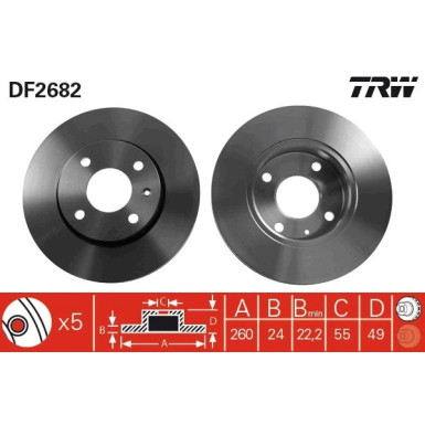 TRW Bremsscheibe DF2682 TRW Bremsscheibe DF2682