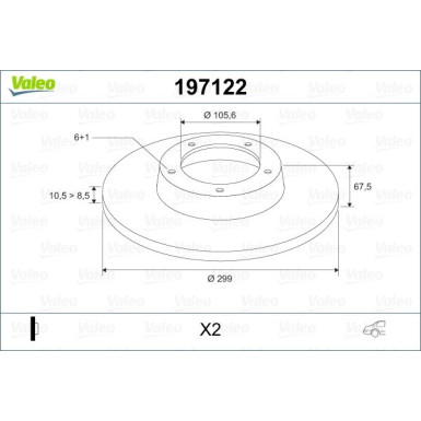 VALEO Bremsscheibe 197122
