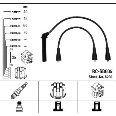 RC-SB605 NGK - Zündkabelsatz SAAB 9-3 98-03 8200