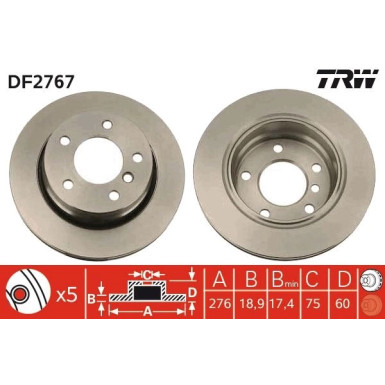 Bremsscheibe Bmw T. E46 95 DF2767