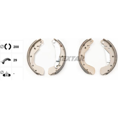 Bremsbacken Opel Corsa C 00- Ohne Abs 200X29 91058100 Bremsbacken Opel Corsa C 00- Ohne Abs 200X29 91058100