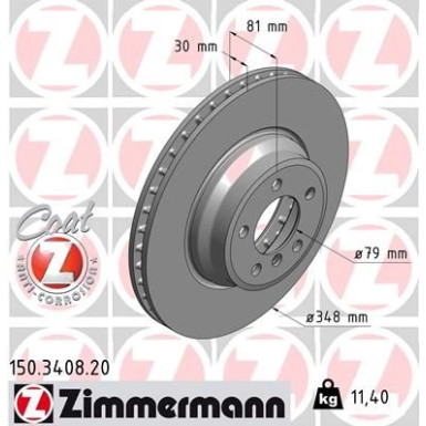 ZIMMERMANN Bremsscheibe 150.3408.20 Coat Z ZIMMERMANN Bremsscheibe 150.3408.20 Coat Z