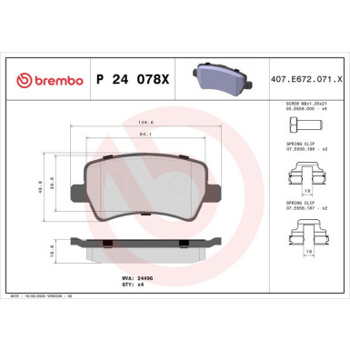 BREMBO Bremsklötze Xtra HA P 24 078X BREMBO Bremsklötze Xtra HA P 24 078X
