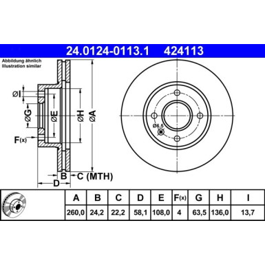 ATE Bremsscheibe 24.0124-0113.1