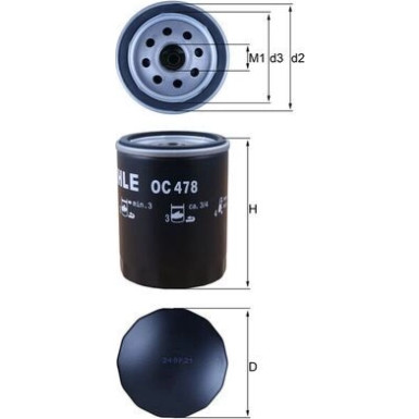 MAHLE Ölfilter OC 478 MAHLE Ölfilter OC 478