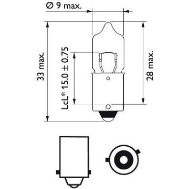 H6W 12V.6W.BAX9s Lampe Halogen 12036CP