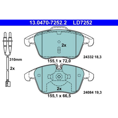 Bremsbelagsatz Citroen P. C5 1,6-2,0 08- Keramik 13.0470-7252.2 Bremsbelagsatz Citroen P. C5 1,6-2,0 08- Keramik 13.0470-7252.2