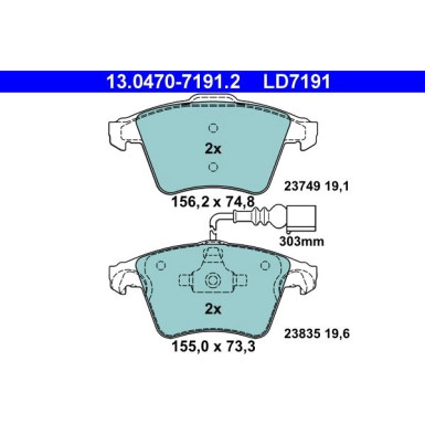 Bremsbelagsatz Vw P. Touareg 3.2-3.6/2.5-3.0 Tdi 02-10 Keramik 13.0470-7191.2 Bremsbelagsatz Vw P. Touareg 3.2-3.6/2.5-3.0 Tdi 02-10 Keramik 13.0470-7191.2