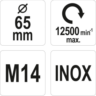 Rückenbürste M14, Inox, 65 mm YT-47658