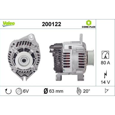 VALEO Generator 200122 VALEO CORE-FLEX VALEO Generator 200122 VALEO CORE-FLEX