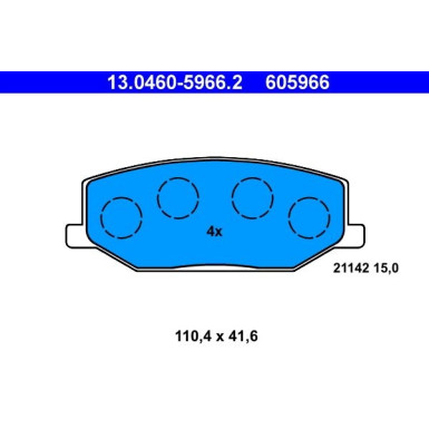 Bremsbelagsatz Suzuki P. Jimny 1.3 16V 98 13.0460-5966.2 Bremsbelagsatz Suzuki P. Jimny 1.3 16V 98 13.0460-5966.2