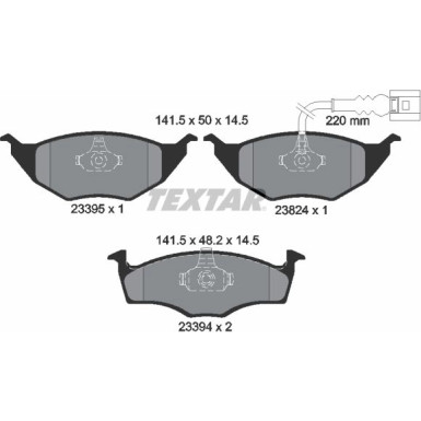 Bremsbelagsatz Audi P. A2 1.2 Tdi 01-05 2339502 Bremsbelagsatz Audi P. A2 1.2 Tdi 01-05 2339502