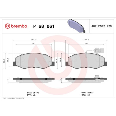 BREMBO Bremsklötze HA P 68 061 BREMBO Bremsklötze HA P 68 061