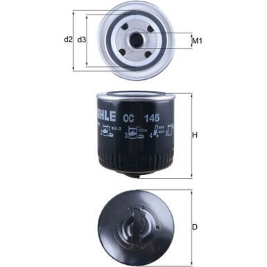 MAHLE Ölfilter OC 145 MAHLE Ölfilter OC 145