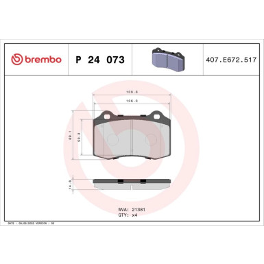 BREMBO Bremsklötze VA CITROEN DS3 FORD Focus 98-15 PRIME LINE P 24 073 BREMBO Bremsklötze VA CITROEN DS3 FORD Focus 98-15 PRIME LINE P 24 073