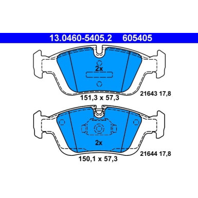 Bremsbelagsatz Bmw S. E46 98-/E36 90-/E85 Z4 03 13.0460-5405.2 Bremsbelagsatz Bmw S. E46 98-/E36 90-/E85 Z4 03 13.0460-5405.2