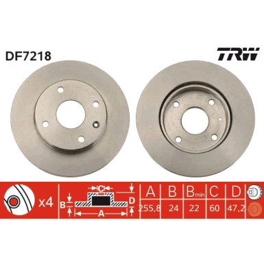Bremsscheibe Chevrolet P. Lacetti/Epica/Rezzo/Nubira DF7218