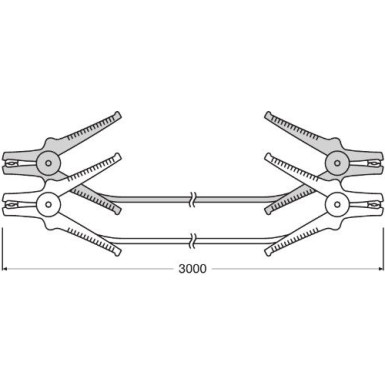 Starthilfekabel 8,5mm 200A Kupferbesch. Alu-Kabel 3m STARTER CABLE 200A OSC101