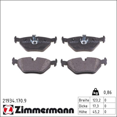 ZIMMERMANN Bremsbeläge 21934.170.9 ZIMMERMANN Bremsbeläge 21934.170.9