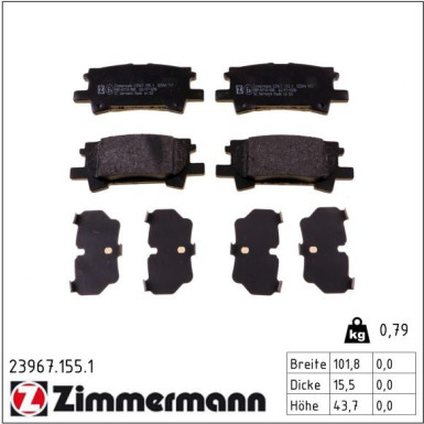 ZIMMERMANN Bremsbeläge 23967.155.1