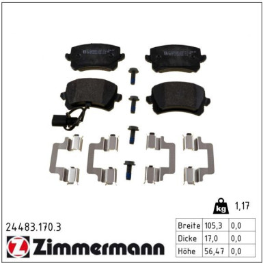 ZIMMERMANN Bremsbeläge 24483.170.3