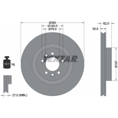Bremsscheibe Land Rover P. Range Rover 3.0-5.0 4X4 13 PRO+ 92283205 Bremsscheibe Land Rover P. Range Rover 3.0-5.0 4X4 13 PRO+ 92283205
