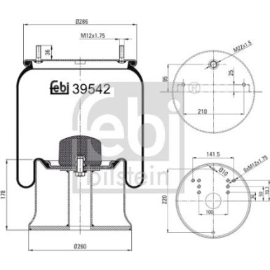 FEBI BILSTEIN Luftfeder 39542