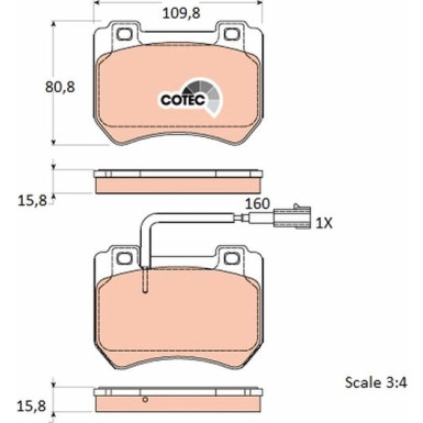 Bremsklötze VA ALFA 159 05 COTEC GDB1904 Bremsklötze VA ALFA 159 05 COTEC GDB1904