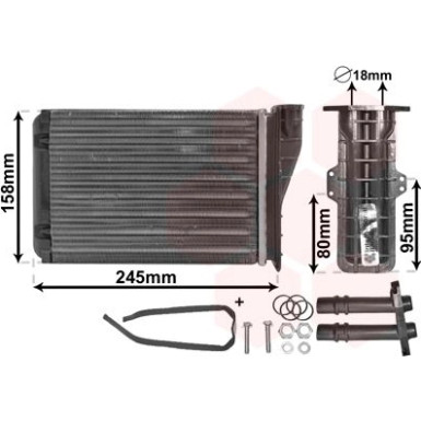 VAN WEZEL Wärmetauscher, Innenraumheizung 43006249 VAN WEZEL Wärmetauscher, Innenraumheizung 43006249